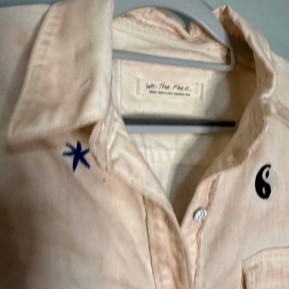 Free People Reef Break embroidered denim shirt jacket in pink - Picture 4 of 11